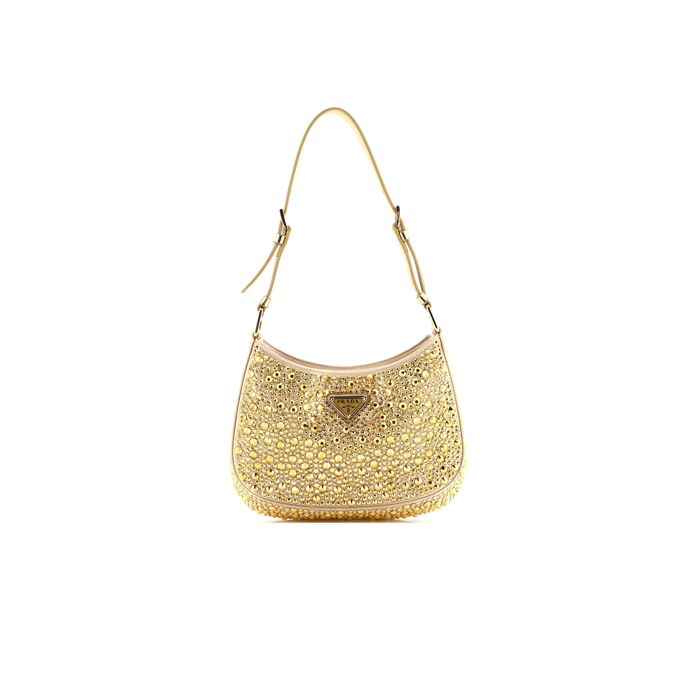 Pra*a cleo shoulder bag crystal embellished satin 1bc169 (22*18.5*4.5cm)